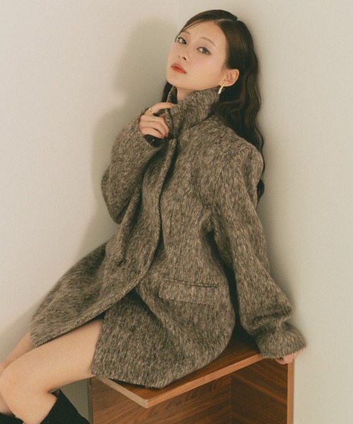 ミックスシャギーテーラードジャケットコート（テーラードジャケット