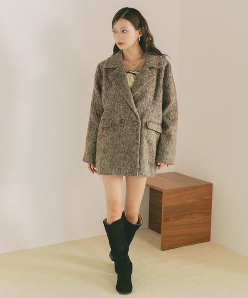 ミックスシャギーテーラードジャケットコート（テーラードジャケット