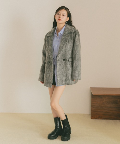 VANNIE U（ヴァニーユー）の「ミックスシャギーテーラードジャケット