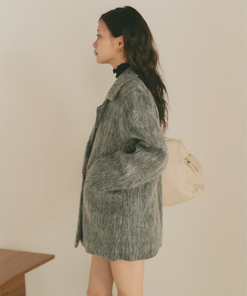 ミックスシャギーテーラードジャケットコート（テーラードジャケット