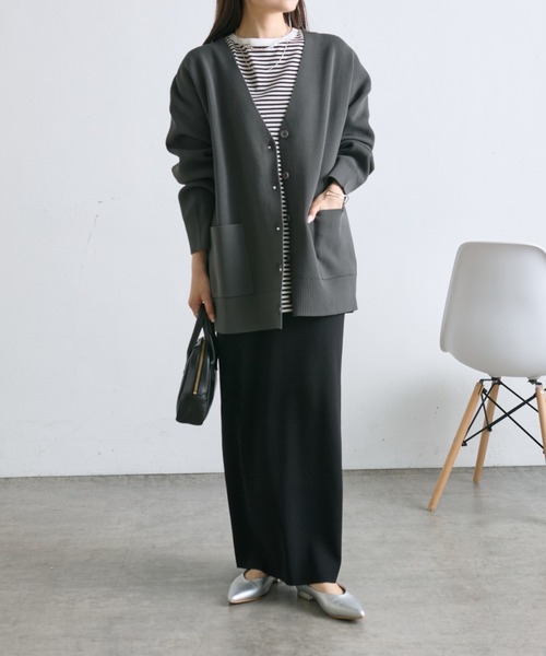 PUAL CE CIN（ピュアルセシン）の「【WEB限定・Du noir】スポンディッシュBIGVネックカーディガン（カーディガン/ボレロ・レディース・グレー/ブラウン/ベージュ・FREE）」の15枚目の写真