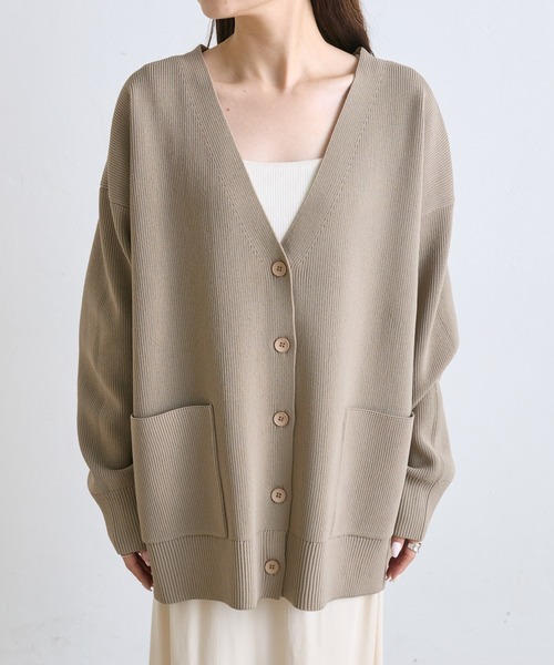 PUAL CE CIN（ピュアルセシン）の「【WEB限定・Du noir】スポンディッシュBIGVネックカーディガン（カーディガン/ボレロ・レディース・グレー/ブラウン/ベージュ・FREE）」の14枚目の写真