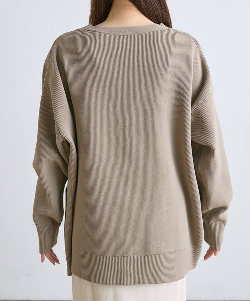 PUAL CE CIN（ピュアルセシン）の「【WEB限定・Du noir】スポンディッシュBIGVネックカーディガン（カーディガン/ボレロ・レディース・グレー/ブラウン/ベージュ・FREE）」の12枚目の写真