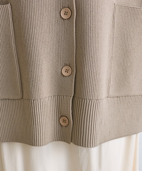 PUAL CE CIN（ピュアルセシン）の「【WEB限定・Du noir】スポンディッシュBIGVネックカーディガン（カーディガン/ボレロ・レディース・グレー/ブラウン/ベージュ・FREE）」の9枚目の写真