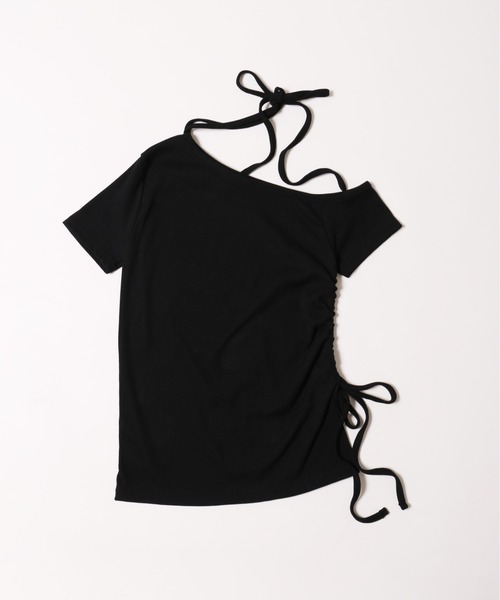 PHILLY（フィリー）の「【PHILLY】サイドドロストチョーカートップス（Tシャツ/カットソー・レディース・ブラック/グレー・FREE）」の10枚目の写真