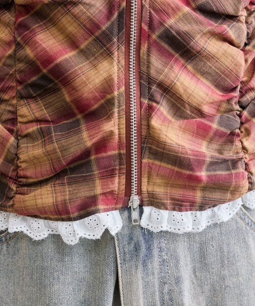 OLIVE des OLIVE(オリーブデオリーブ)の「フリルリボンジップトップス(シャツ/ブラウス・レディース・レッド/グレー/オフホワイト・FREE)」の19枚目の写真