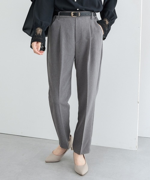 Honeys（ハニーズ）の「【美ージー・ストレッチ・マシンウォッシャブル・イージーケア】美ージーテーパード（股下６３ｃｍ）（スラックス・レディース・ダークベージュ/ヘザーチャコール/グリーン/ブラック/ネイビー/キャメル・SS/3L/LL/L/M/S）」の3枚目の写真