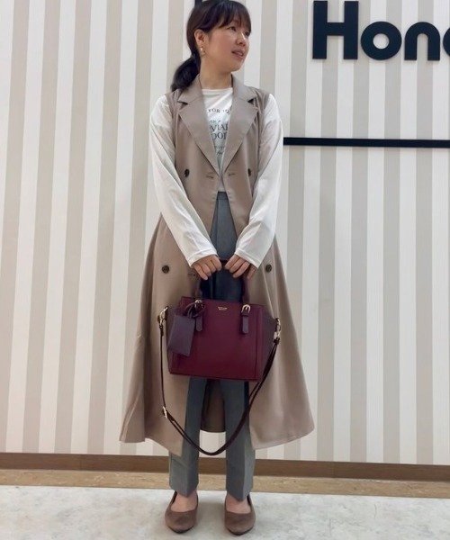 Honeys（ハニーズ）の「【美ージー・ストレッチ・マシンウォッシャブル・イージーケア】美ージーテーパード（股下６３ｃｍ）（スラックス・レディース・ダークベージュ/ヘザーチャコール/グリーン/ブラック/ネイビー/キャメル・SS/3L/LL/L/M/S）」の21枚目の写真