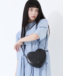 YHAKI ヤーキ　レザーショルダーバッグ ブラック YAHKI/ヤーキ] スムースレザー ミニショルダーバッグ