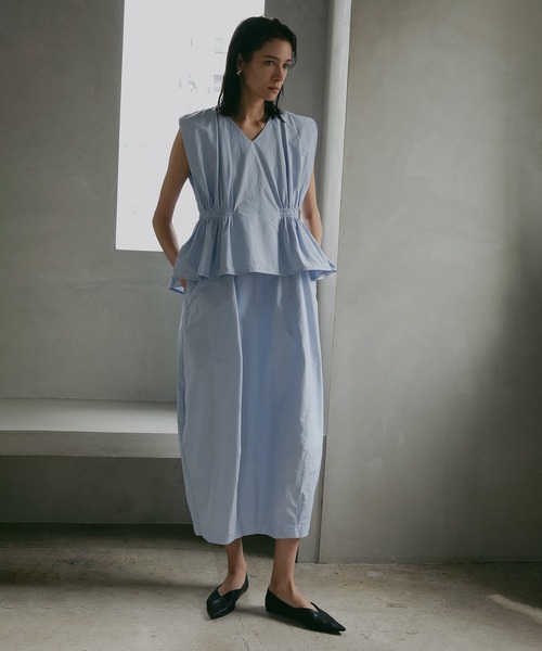 MANOF マノフ　GATHER WAIST COCOON ONE PIECE GATHER WAIST COCOON ONE PIECE（ワンピース）｜MANOF（マノフ