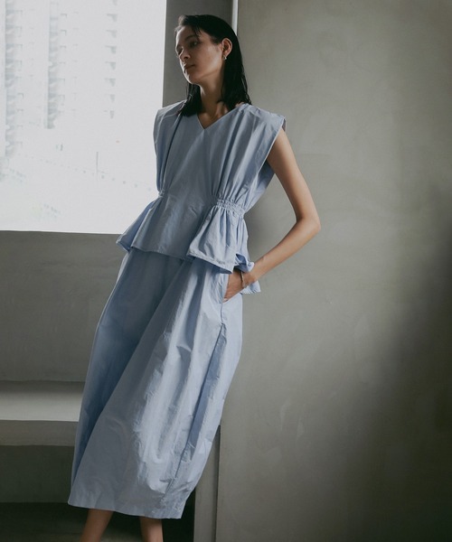 ワンピース marina3030jp MANOF（マノフ）の「GATHER WAIST COCOON ONE PIECE（ワンピース