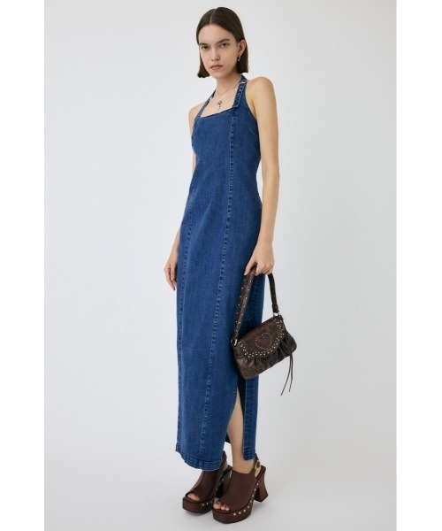 セール】HALTER STRAP DENIM ドレス（ワンピース）｜MOUSSY（マウジー 