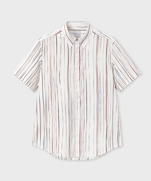 Signature Pinstripe” 半袖シャツ【253354 127Y】（シャツ/ブラウス