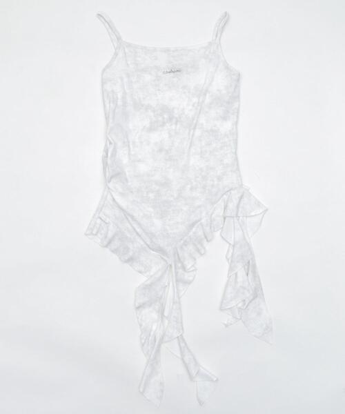dispark(ディスパーク)の「DISPARK/ブローチ付きフリルキャミワンピ(キャミソール・レディース・グレー/オフホワイト・FREE)」の17枚目の写真