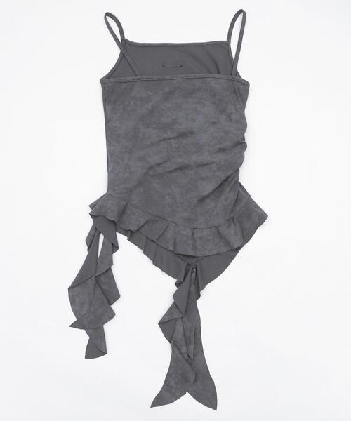dispark(ディスパーク)の「DISPARK/ブローチ付きフリルキャミワンピ(キャミソール・レディース・グレー/オフホワイト・FREE)」の15枚目の写真