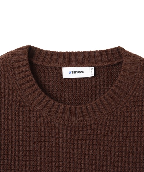 atmos(アトモス)の「atmos Waffle Knit Sweater / アトモス ワッフル ニット セーター(ニット/セーター・メンズ・オフホワイト/ブラウン/チャコール・M/L/XL)」の4枚目の写真
