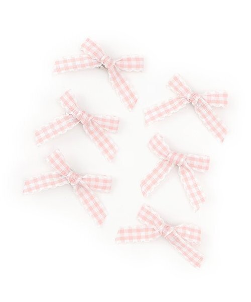 Lycee mine（リセマイン）の「チェックリボンちびヘアクリップ6Pセット（バレッタ/ヘアクリップ・キッズ・ブラック/ベージュ/レッド/ピンク・F）」の21枚目の写真