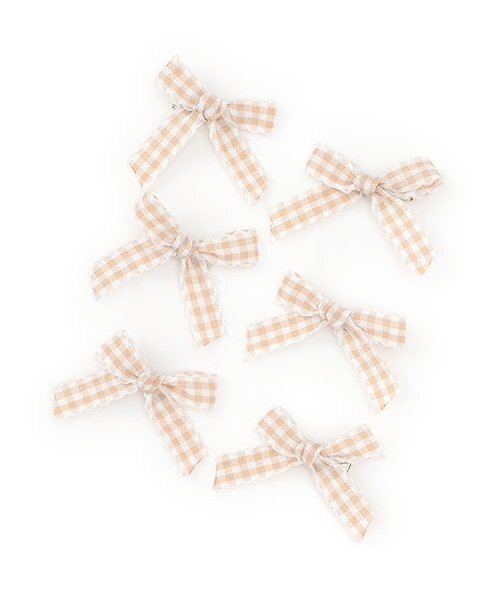 Lycee mine（リセマイン）の「チェックリボンちびヘアクリップ6Pセット（バレッタ/ヘアクリップ・キッズ・ブラック/ベージュ/レッド/ピンク・F）」の5枚目の写真