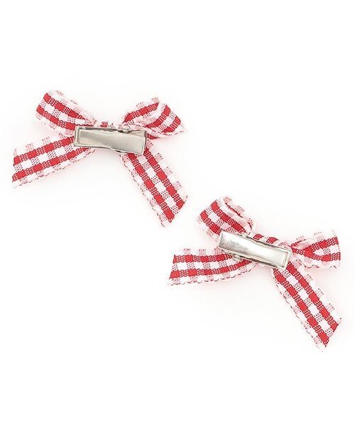 Lycee mine（リセマイン）の「チェックリボンちびヘアクリップ6Pセット（バレッタ/ヘアクリップ・キッズ・ブラック/ベージュ/レッド/ピンク・F）」の8枚目の写真