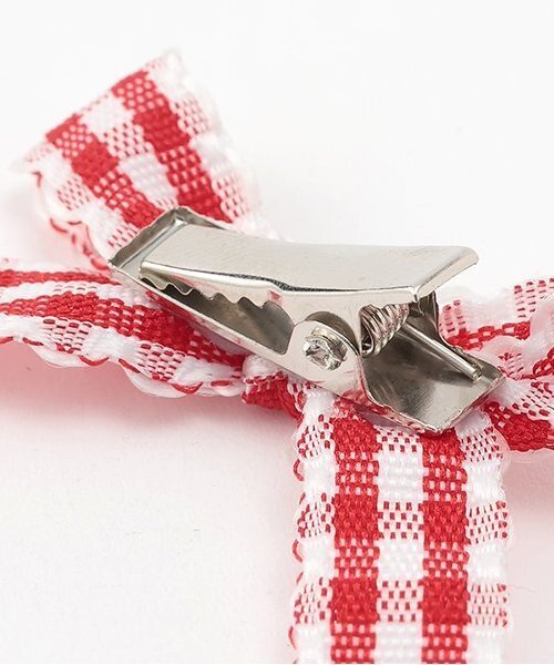 Lycee mine（リセマイン）の「チェックリボンちびヘアクリップ6Pセット（バレッタ/ヘアクリップ・キッズ・ブラック/ベージュ/レッド/ピンク・F）」の10枚目の写真