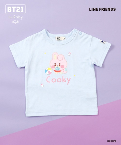 KP（ケーピー）の「【BT21】アップリケ半袖Tシャツ（Tシャツ/カットソー・キッズ・オレンジ/イエロー/エメラルド/ブルー/サックスブルー/パープル/ミント・80ｃｍ/90cm）」の4枚目の写真