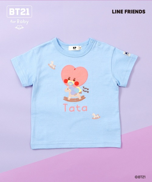 KP（ケーピー）の「【BT21】アップリケ半袖Tシャツ（Tシャツ/カットソー・キッズ・オレンジ/イエロー/エメラルド/ブルー/サックスブルー/パープル/ミント・80ｃｍ/90cm）」の5枚目の写真
