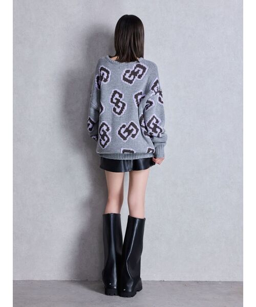 GYDA（ジェイダ）の「GG FRAMEニットトップス（ニット/セーター・レディース・オフホワイト/グレー/ブラック/レッド・FREE）」の8枚目の写真