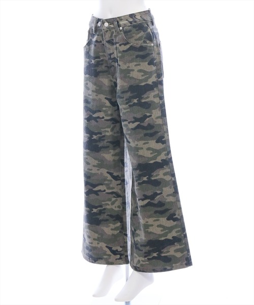 clear（クリア）の「【低身長用サイズ有】迷彩柄ワイドパンツ［韓国ファッション カジュアル］（その他パンツ・レディース・カーキ・M/S/XS/PS）」の4枚目の写真