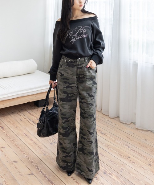 clear（クリア）の「【低身長用サイズ有】迷彩柄ワイドパンツ［韓国ファッション カジュアル］（その他パンツ・レディース・カーキ・M/S/XS/PS）」の18枚目の写真