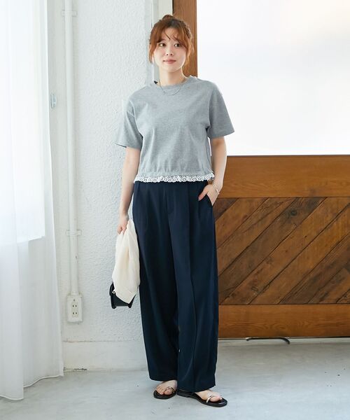 le.coeur blanc(ルクールブラン)の「サスペンダーカーブパンツ(その他パンツ・レディース・ネイビー/ベージュ・38/36)」の4枚目の写真