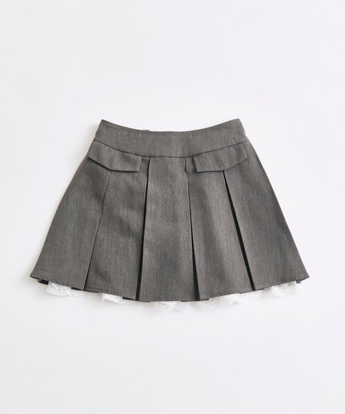 OLIVE des OLIVE（オリーブデオリーブ）の「裾レースプリーツスカート（スカート・レディース・ブラウン系その他/ブラック/チャコールグレー・FREE）」の9枚目の写真