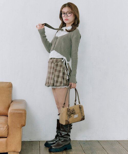 OLIVE des OLIVE（オリーブデオリーブ）の「裾レースプリーツスカート（スカート・レディース・ブラウン系その他/ブラック/チャコールグレー・FREE）」の18枚目の写真