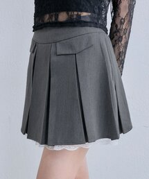 裾レースプリーツスカート