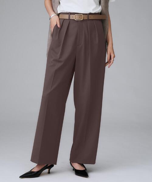 UNTITLED（アンタイトル）の「【洗える/はっ水/後ろウエストゴム】ストレッチ2タックワイドパンツ（その他パンツ・レディース・ベージュ/ダークブラウン/ブラック・50/48/46/44/42/04/03/02/01/00）」の11枚目の写真