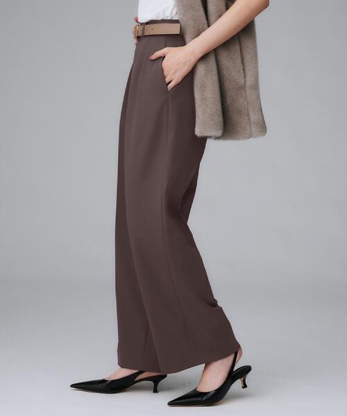 UNTITLED（アンタイトル）の「【洗える/はっ水/後ろウエストゴム】ストレッチ2タックワイドパンツ（その他パンツ・レディース・ベージュ/ダークブラウン/ブラック・50/48/46/44/42/04/03/02/01/00）」の12枚目の写真