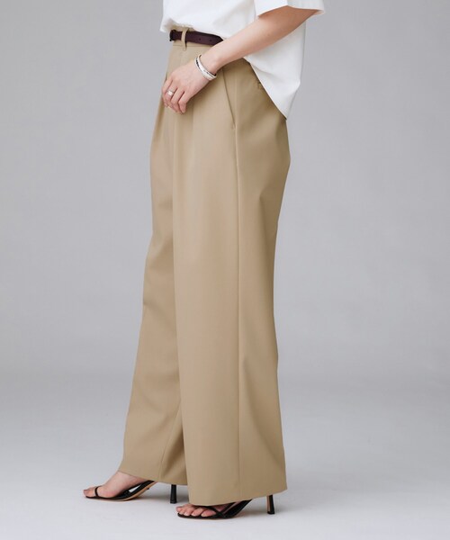 UNTITLED（アンタイトル）の「【洗える/はっ水/後ろウエストゴム】ストレッチ2タックワイドパンツ（その他パンツ・レディース・ベージュ/ダークブラウン/ブラック・50/48/46/44/42/04/03/02/01/00）」の19枚目の写真