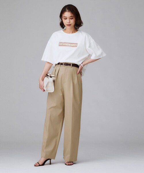 UNTITLED（アンタイトル）の「【洗える/はっ水/後ろウエストゴム】ストレッチ2タックワイドパンツ（その他パンツ・レディース・ベージュ/ダークブラウン/ブラック・50/48/46/44/42/04/03/02/01/00）」の20枚目の写真