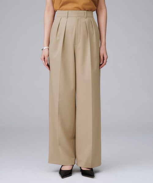 UNTITLED（アンタイトル）の「【洗える/はっ水/後ろウエストゴム】ストレッチ2タックワイドパンツ（その他パンツ・レディース・ベージュ/ダークブラウン/ブラック・50/48/46/44/42/04/03/02/01/00）」の22枚目の写真