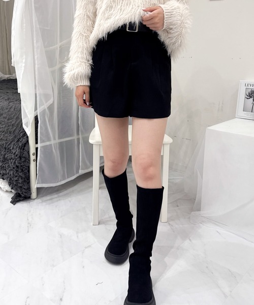Mejoul(メジュール)の「【ベルト付き】タックショートスラックス(その他パンツ・レディース・ブラウン/ブラック・M/L)」の13枚目の写真