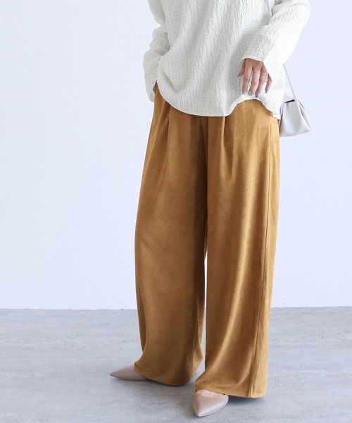 reca（レカ）の「スェード風イージーパンツ（その他パンツ・レディース・ブラウン/アイボリー/キャメル・M）」の12枚目の写真