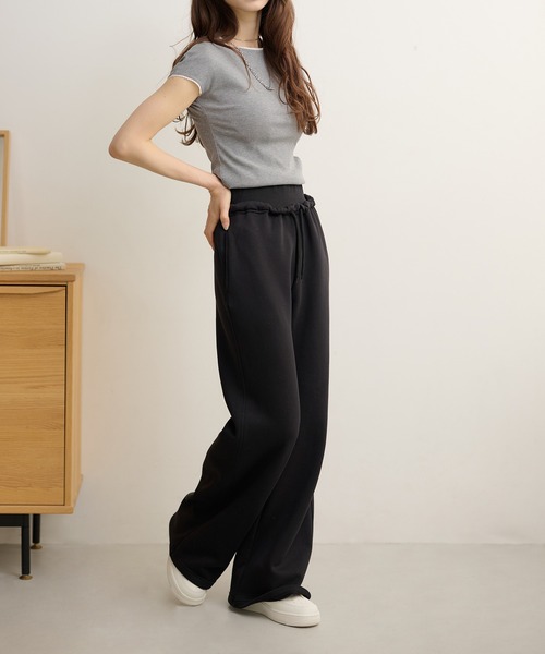 Lace Ladies(レースレディース)の「ハイウエスト リブ サイドシーム スウェット パンツ(スウェットパンツ・レディース・ブラウン/ブラック/ライトグレー/ダークグレー・165/160cm/155cm)」の8枚目の写真