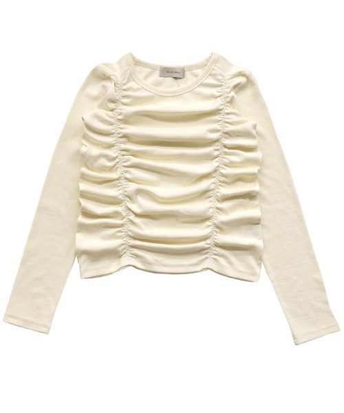 select MOCA(セレクトモカ)の「ダブルギャザーデザイントップス(Tシャツ/カットソー・レディース・グレー/アイボリー/ブラック/チャコールグレー・FREE)」の19枚目の写真