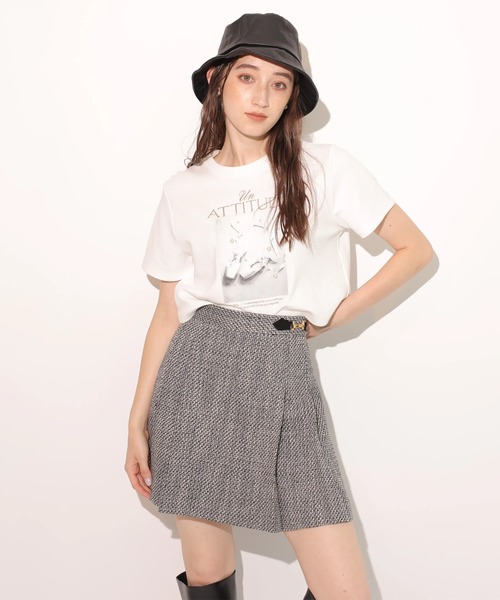 Rirandture（リランドチュール）の「ビット付ツィードミニスカート（スカート・レディース・ブラック系その他・2/1/0）」の2枚目の写真