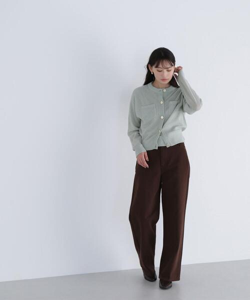 NATURAL BEAUTY BASIC（ナチュラルビューティーベーシック）の「◇ベロアタッチアンサンブル（カーディガン/ボレロ・レディース・ライトグリーン/ブラウン/グレー・FREE）」の12枚目の写真