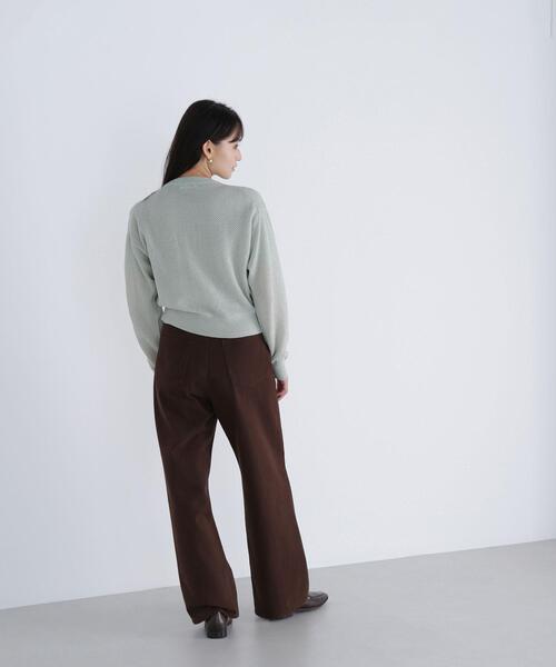 NATURAL BEAUTY BASIC（ナチュラルビューティーベーシック）の「◇ベロアタッチアンサンブル（カーディガン/ボレロ・レディース・ライトグリーン/ブラウン/グレー・FREE）」の14枚目の写真