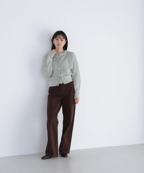 NATURAL BEAUTY BASIC（ナチュラルビューティーベーシック）の「◇ベロアタッチアンサンブル（カーディガン/ボレロ・レディース・ライトグリーン/ブラウン/グレー・FREE）」の17枚目の写真