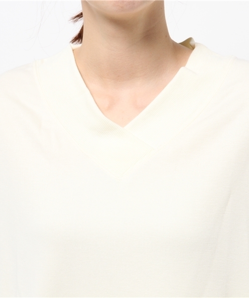 Discoat Parisien（ディスコートパリシアン）の「重ね衿裏シャギープルオーバー（Tシャツ/カットソー・レディース・オフホワイト/グレー/カーキ/ブラック・MEDIUM/LARGE）」の8枚目の写真