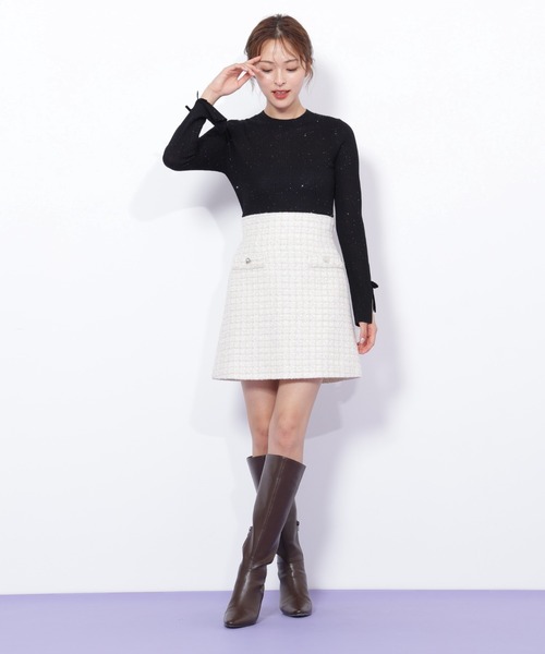 JILL by JILL STUART(ジルバイジルスチュアート)の「◇ファンシーツイードスカート(スカート・レディース・ピンク/ホワイト・MEDIUM/SMALL)」の1枚目の写真