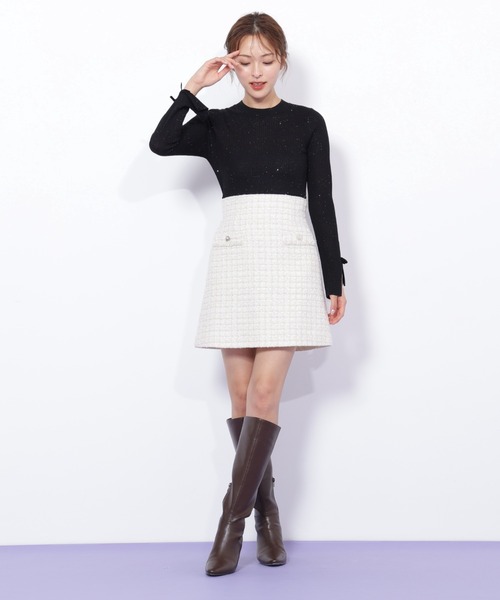 JILL by JILL STUART(ジルバイジルスチュアート)の「◇ファンシーツイードスカート(スカート・レディース・ピンク/ホワイト・MEDIUM/SMALL)」の21枚目の写真