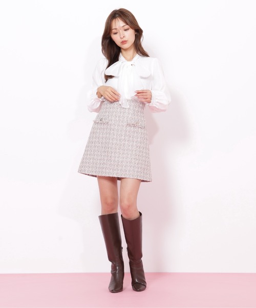 JILL by JILL STUART(ジルバイジルスチュアート)の「◇ファンシーツイードスカート(スカート・レディース・ピンク/ホワイト・MEDIUM/SMALL)」の14枚目の写真